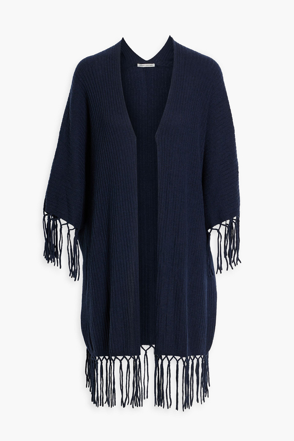 Autumn Cashmere Fringed ribbed cashmere cardigan