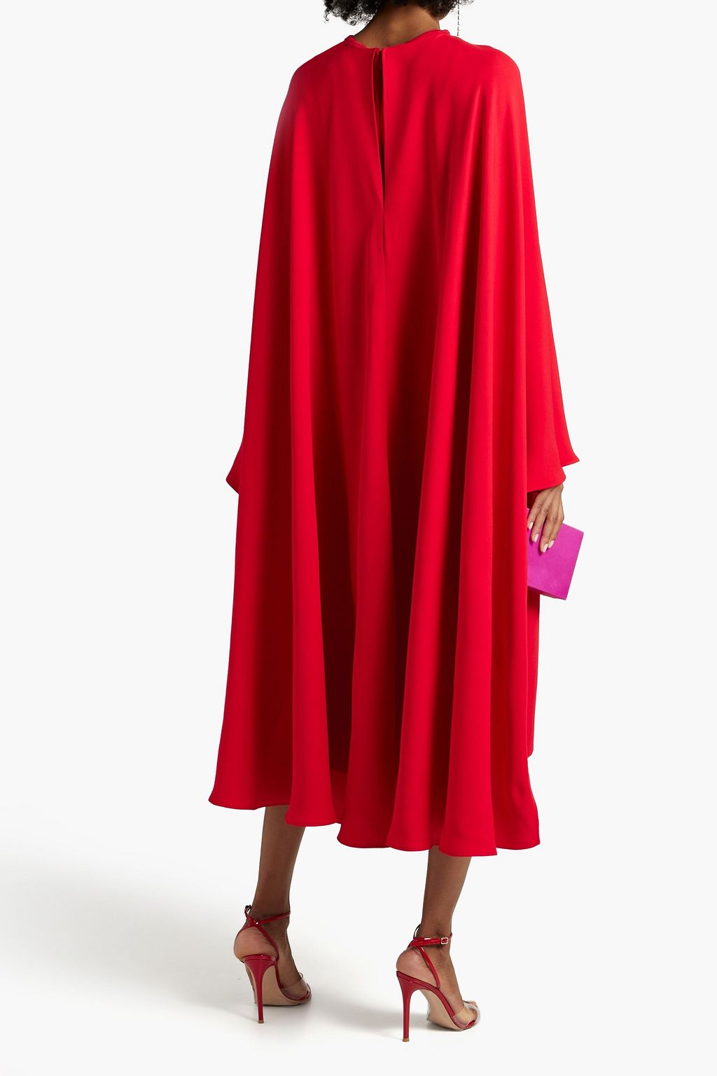 VALENTINO GARAVANI Cape-effect silk-cady dress