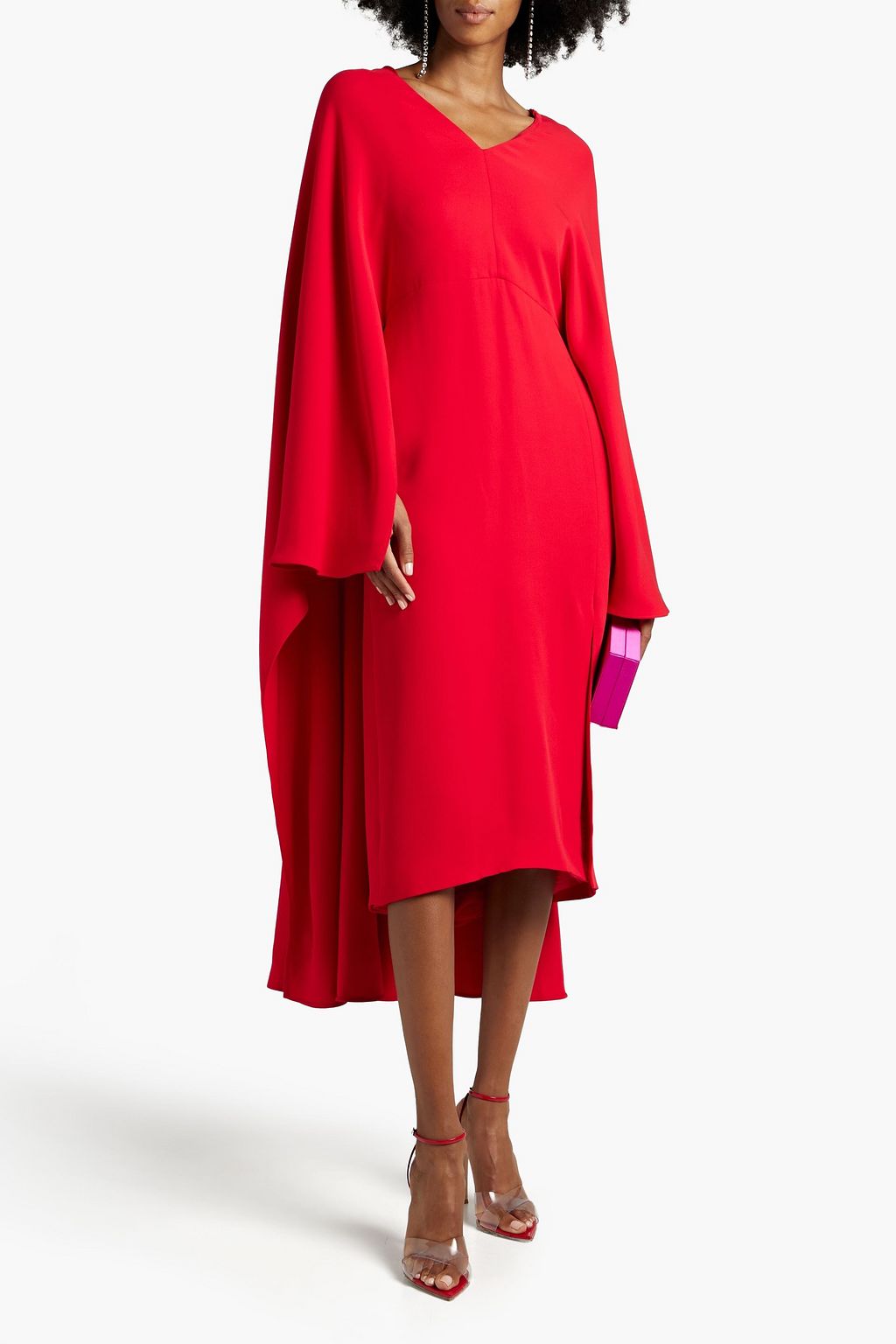 VALENTINO GARAVANI Cape-effect silk-cady dress