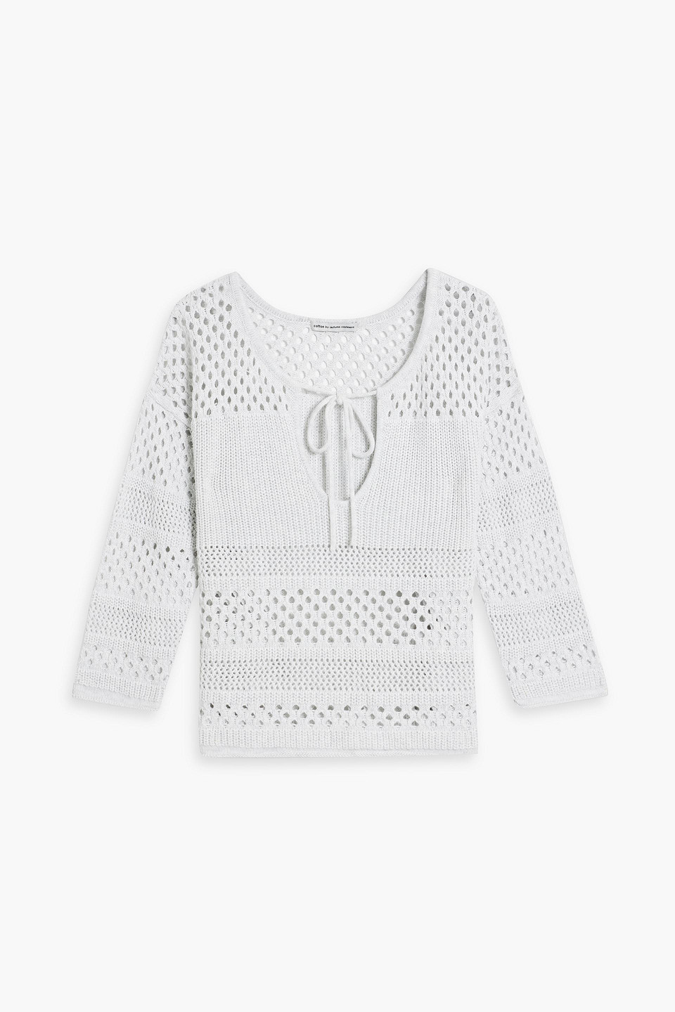 Autumn Cashmere Open-knit Cotton Sweater In Light Gray