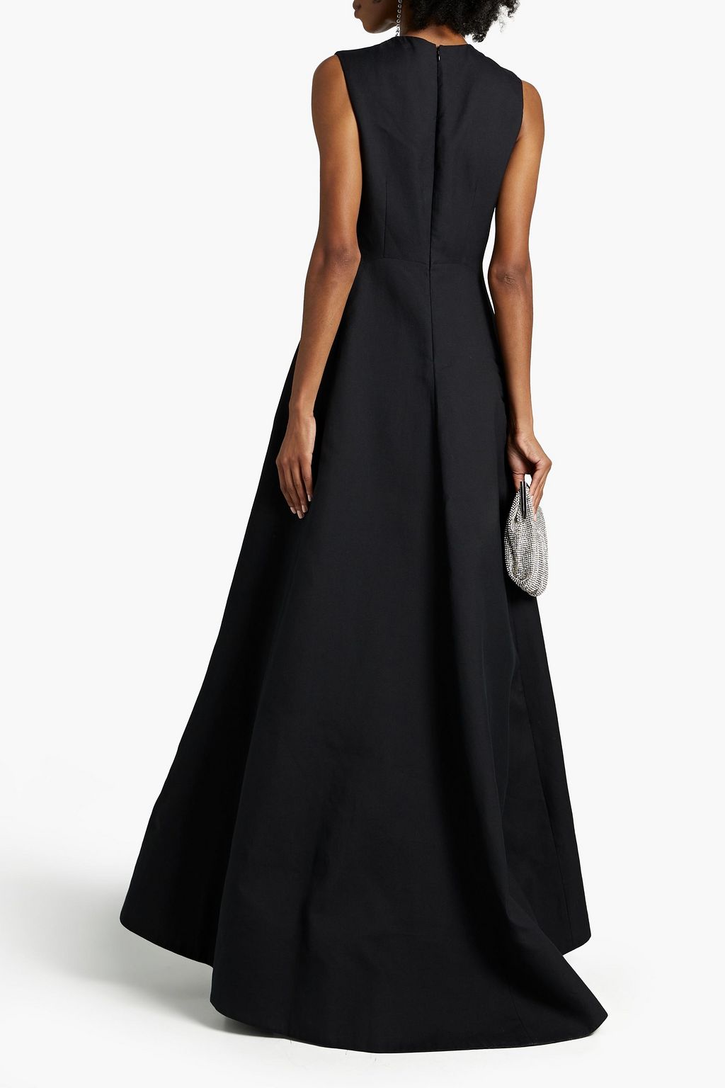 VALENTINO GARAVANI Pleated cotton and silk-blend crepe gown