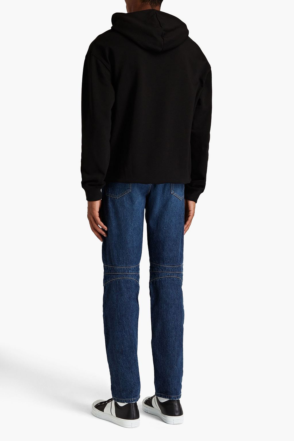 BALMAIN Tapered ribbed-paneled denim jeans