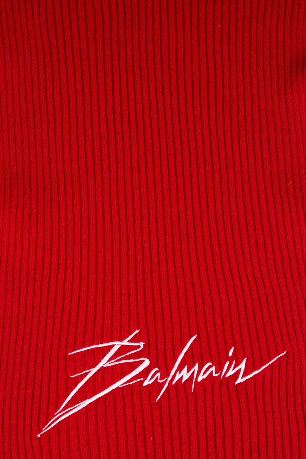 BALMAIN Ribbed cashmere and wool-blend scarf