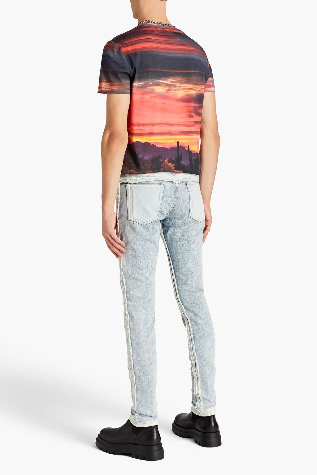 BALMAIN Flocked printed cotton-jersey T-shirt
