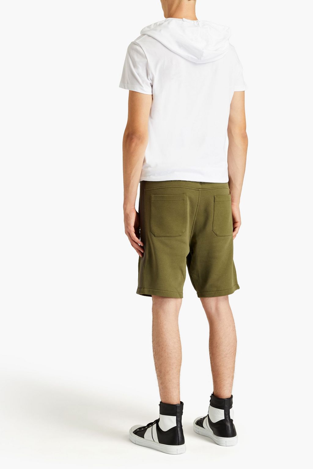 BALMAIN French cotton-terry drawstring shorts