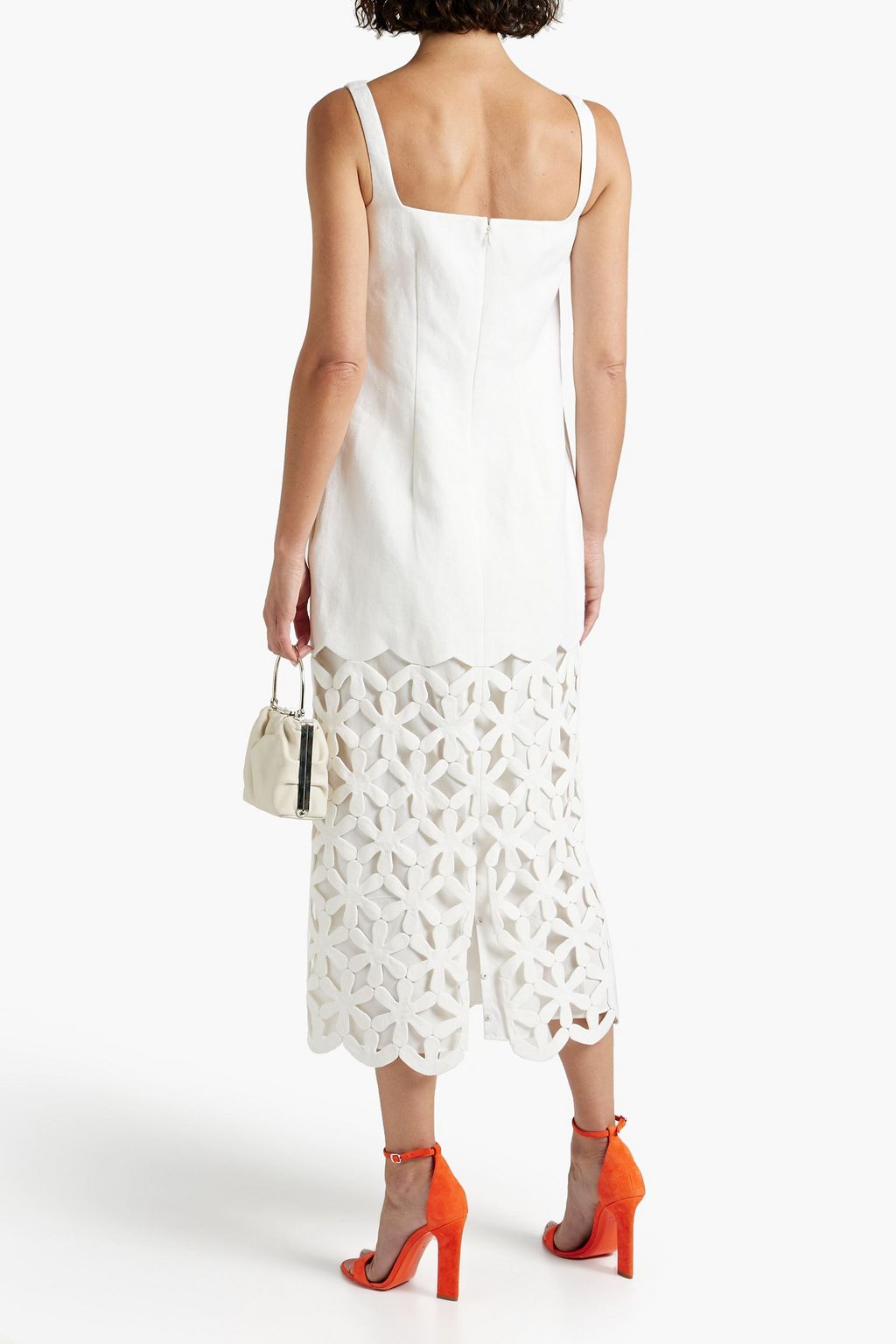 VALENTINO GARAVANI Cutout hemp midi dress