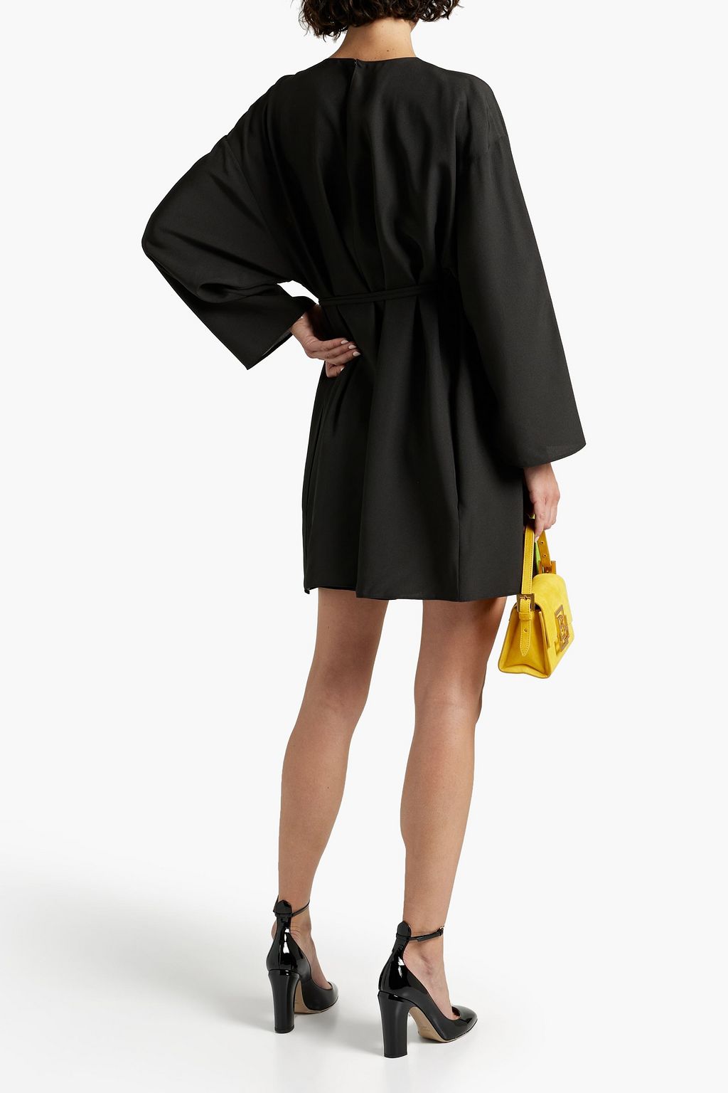 VALENTINO GARAVANI Belted floral-print silk-crepe mini dress