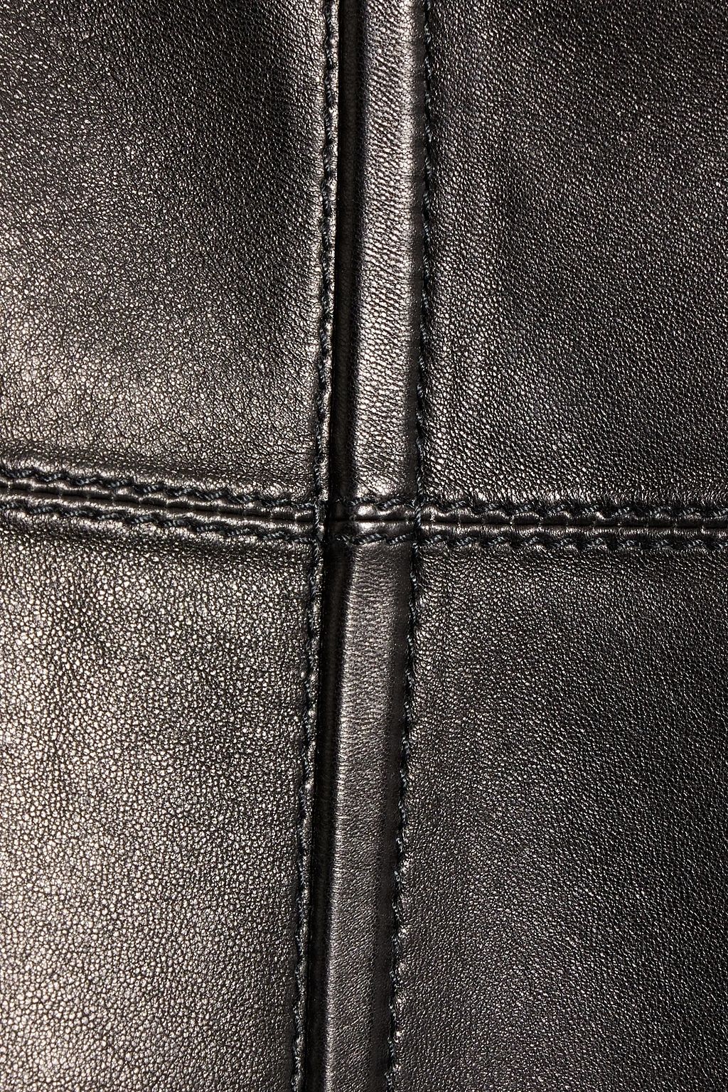 VALENTINO GARAVANI Strapless leather midi dress