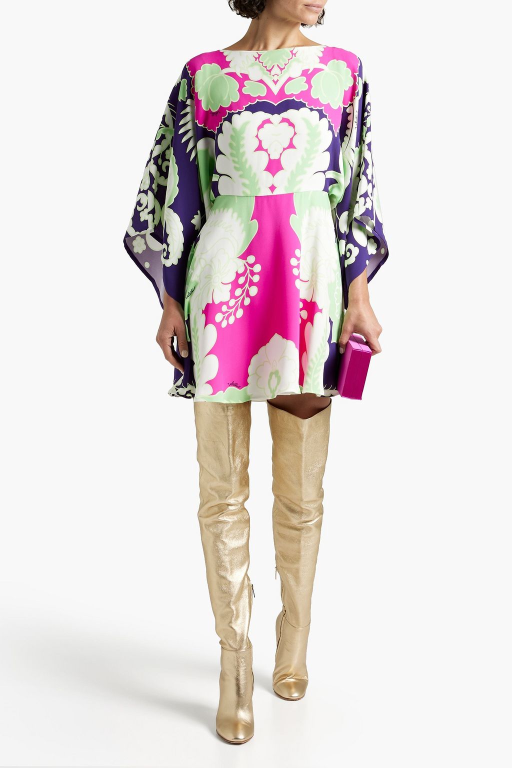 VALENTINO GARAVANI シルククレープ ミニワンピース プリント