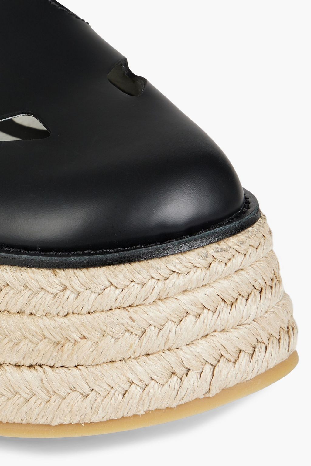 leather platform espadrilles