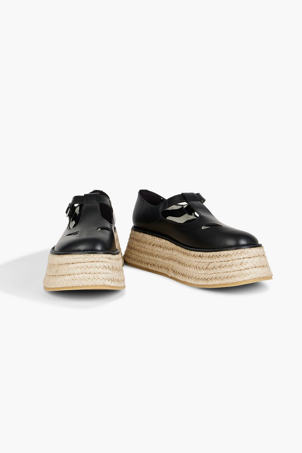 leather platform espadrilles