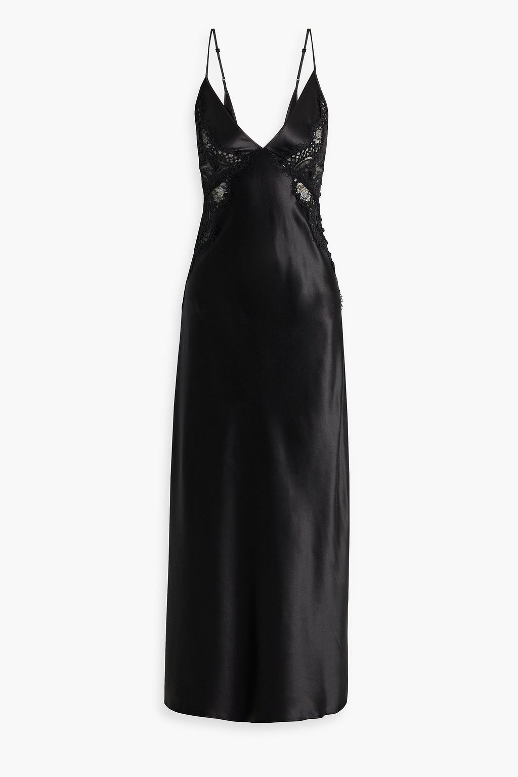 CO Corded lacepaneled silksatin maxi slip dress Sale up to 70 off