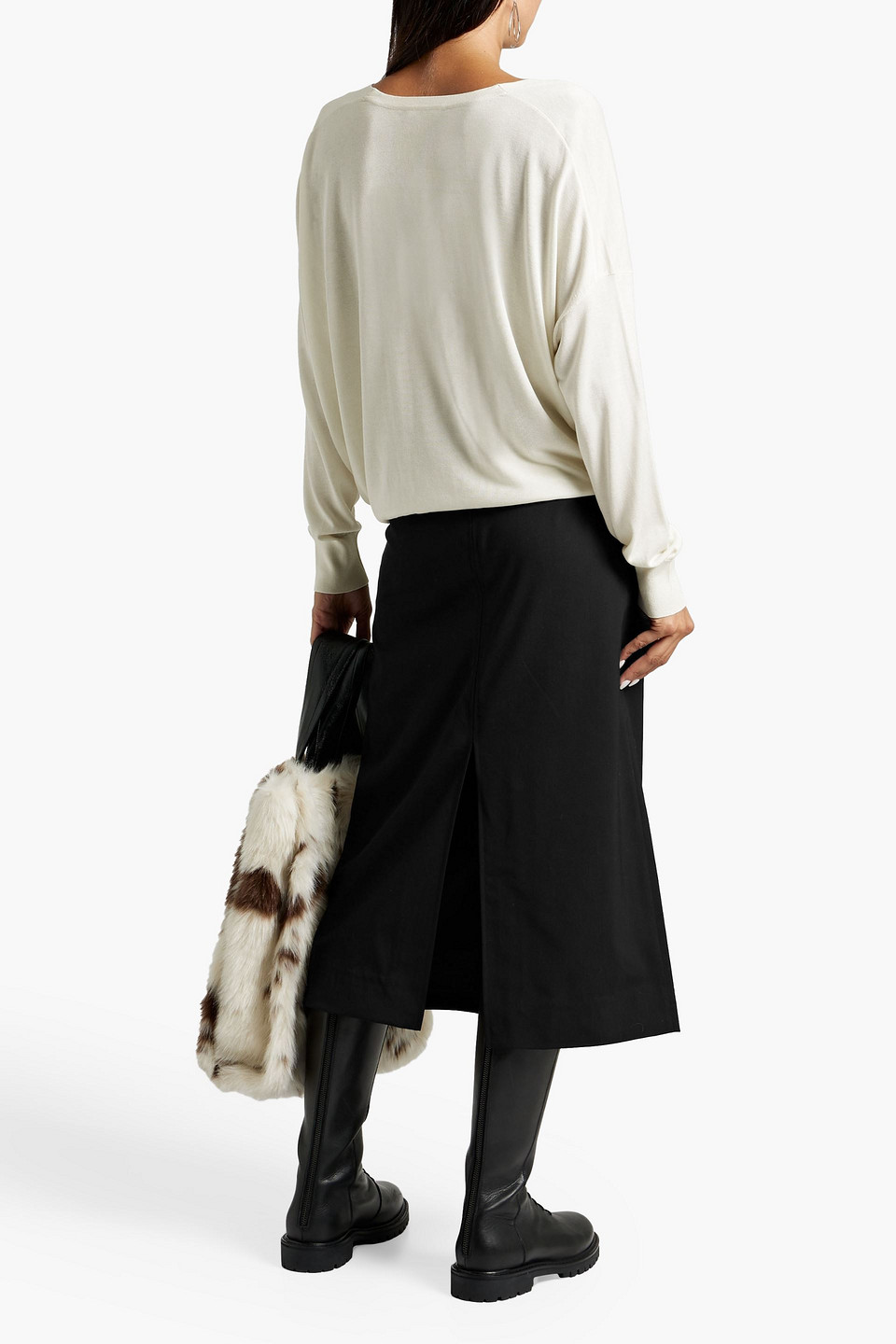 Co Silk Sweater In Ivory