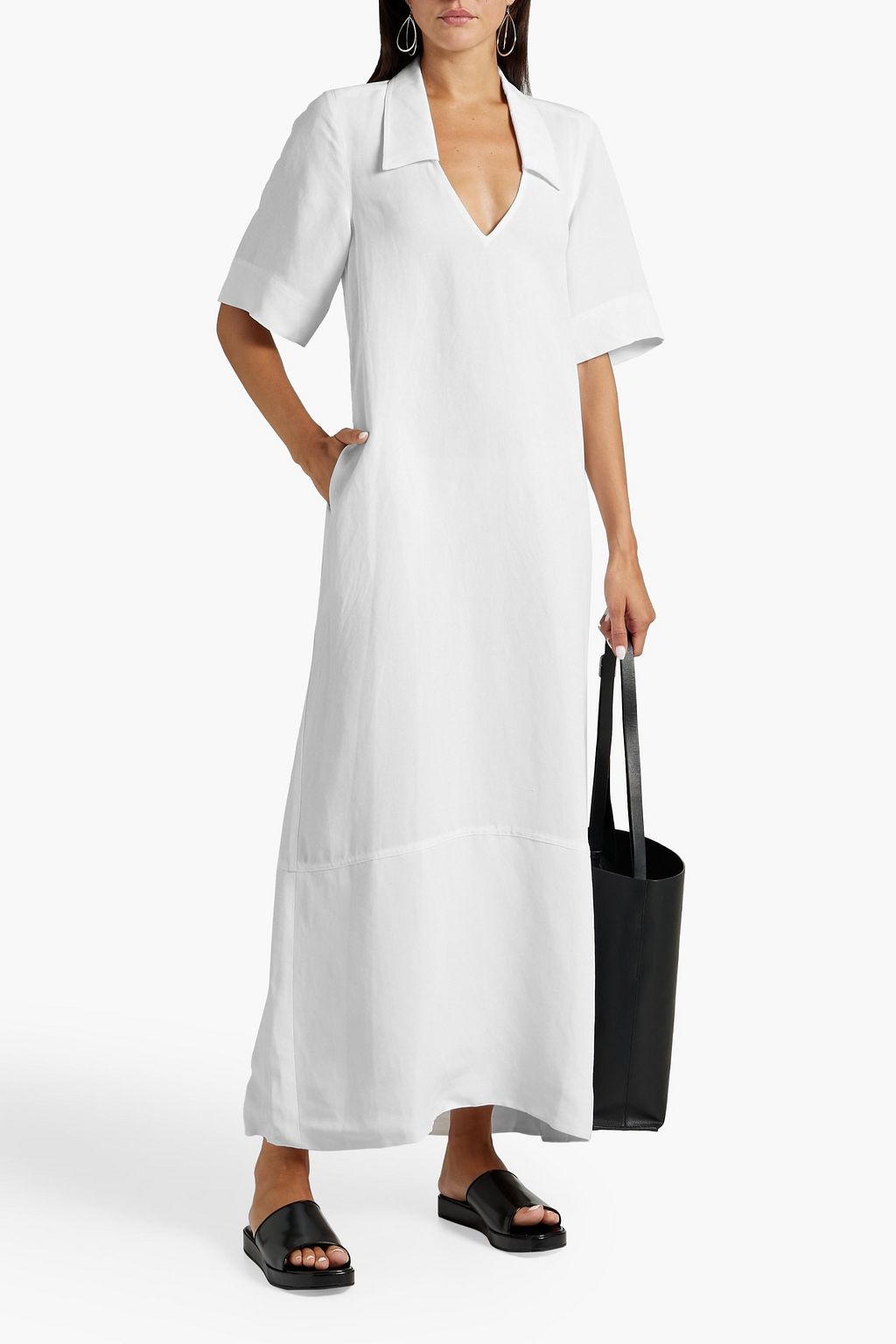 CO Slub woven maxi dress