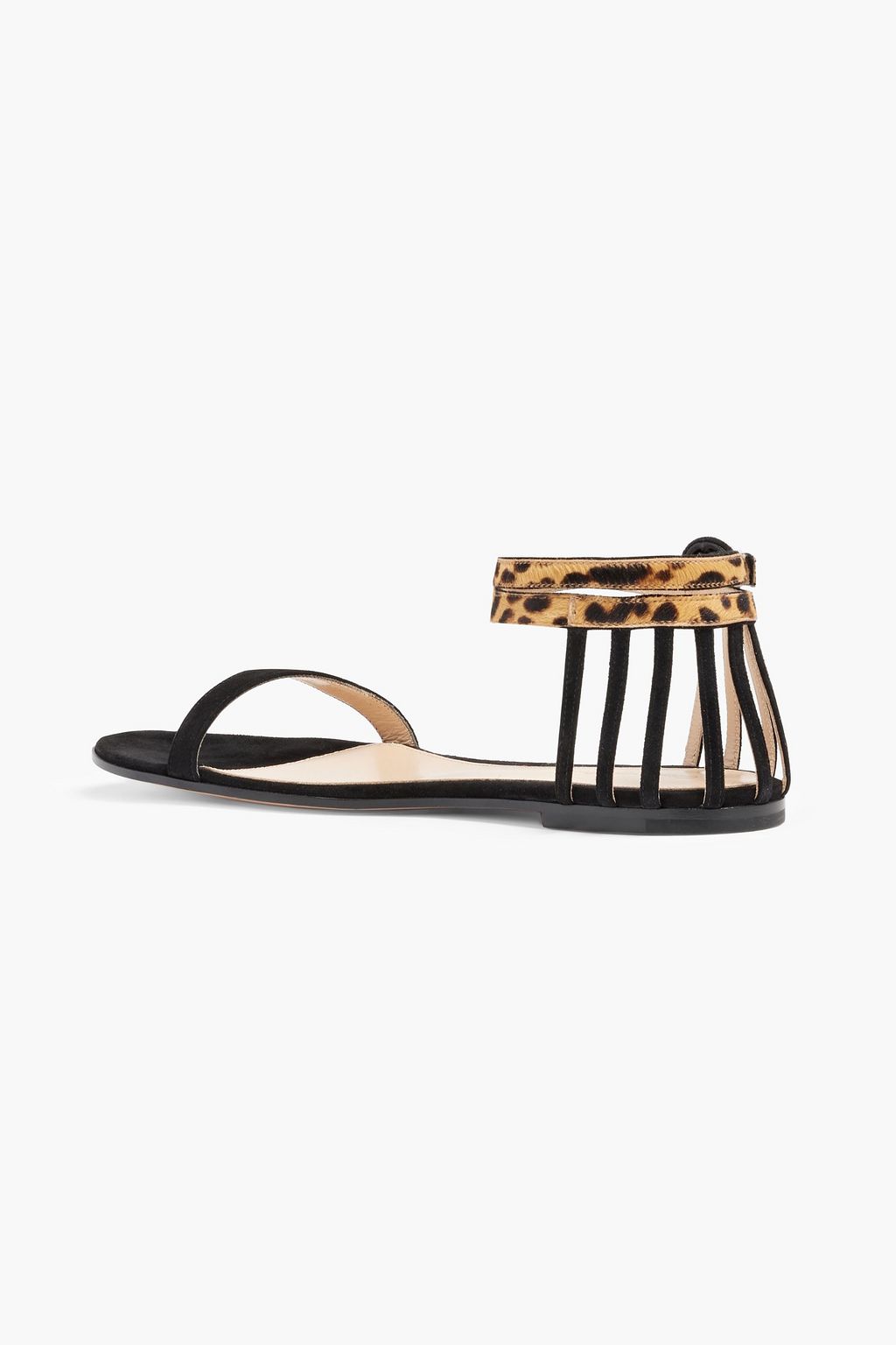 GIANVITO ROSSI Leopard-print calf hair and suede sandals
