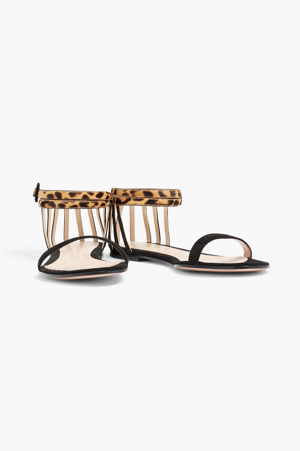 GIANVITO ROSSI Leopard-print calf hair and suede sandals