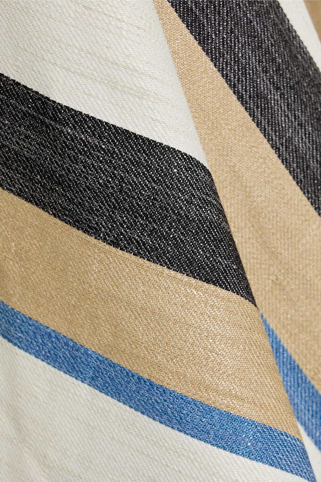 CO Flared striped linen-blend midi dress