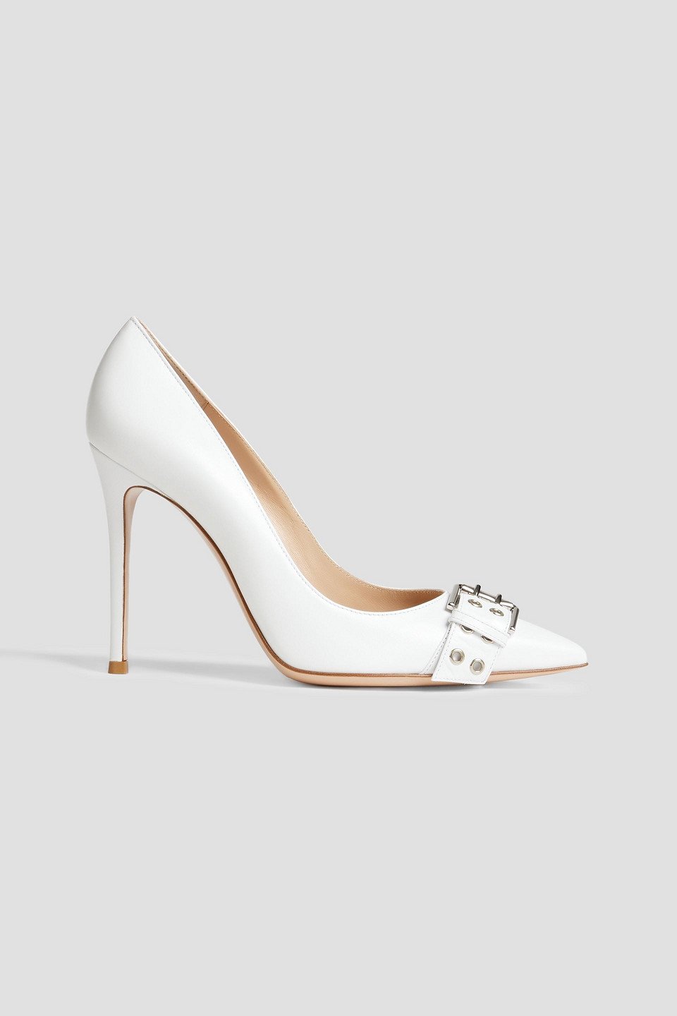 Buckled leather pumps