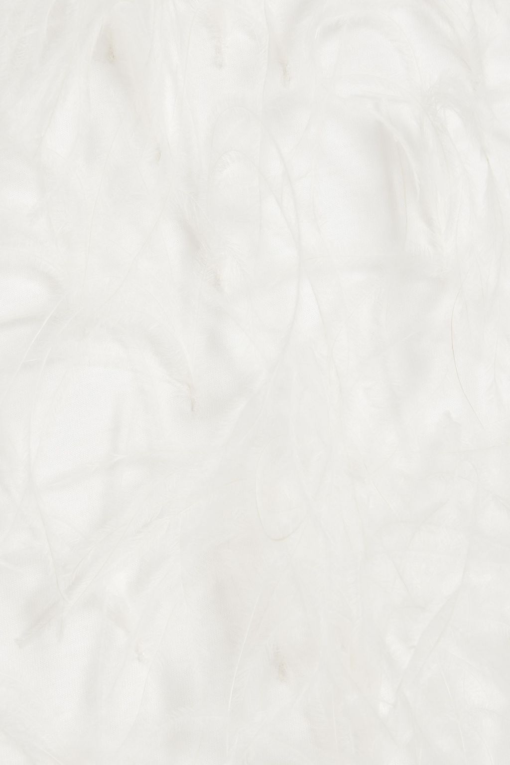 VALENTINO GARAVANI Feather-embellished cotton-jersey T-shirt
