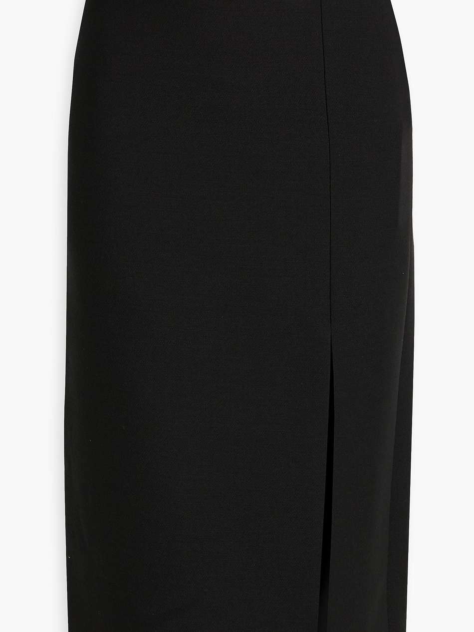 wool and silk-blend crepe midi skirt