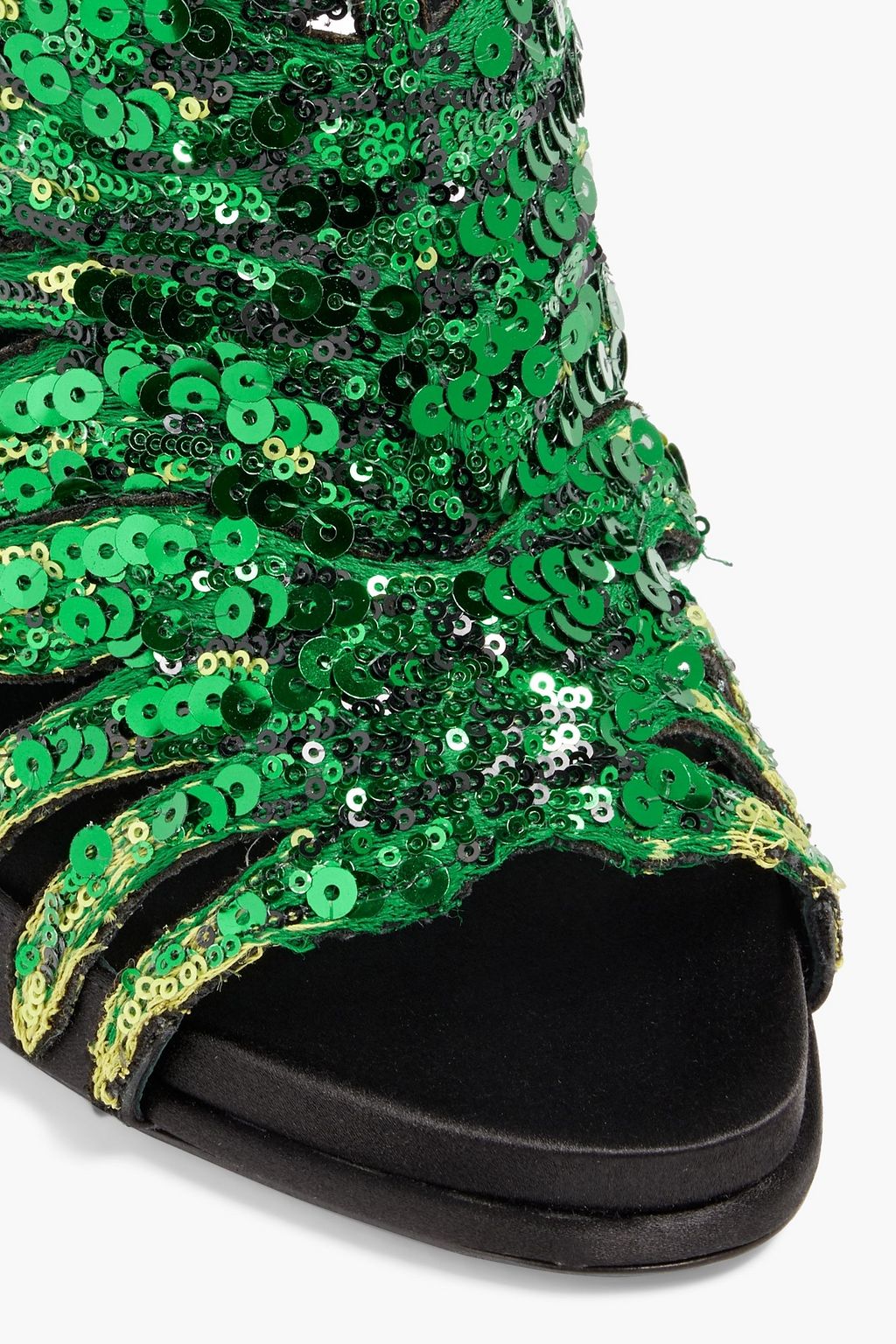 ROGER VIVIER Embellished satin platform sandals