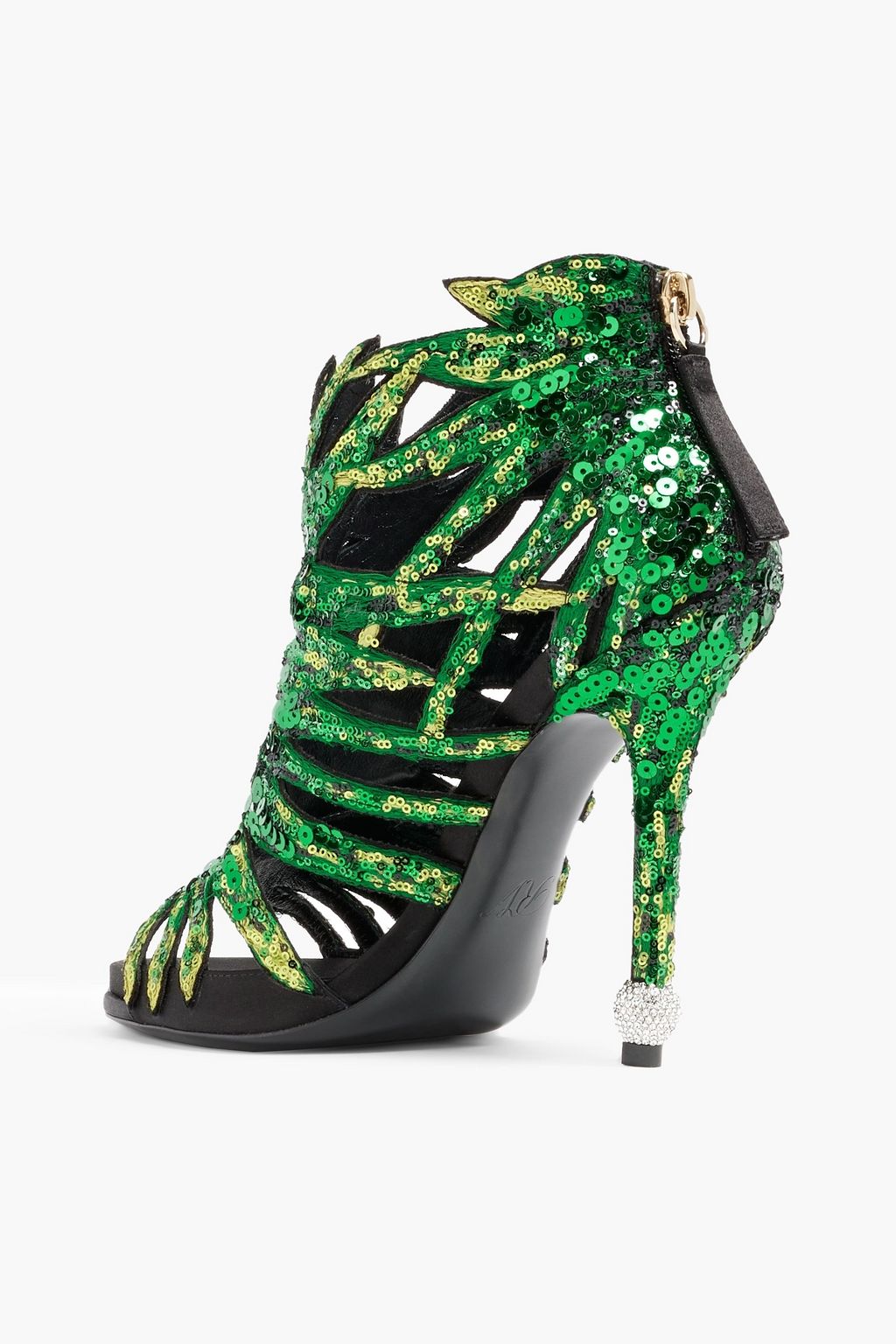 ROGER VIVIER Embellished satin platform sandals