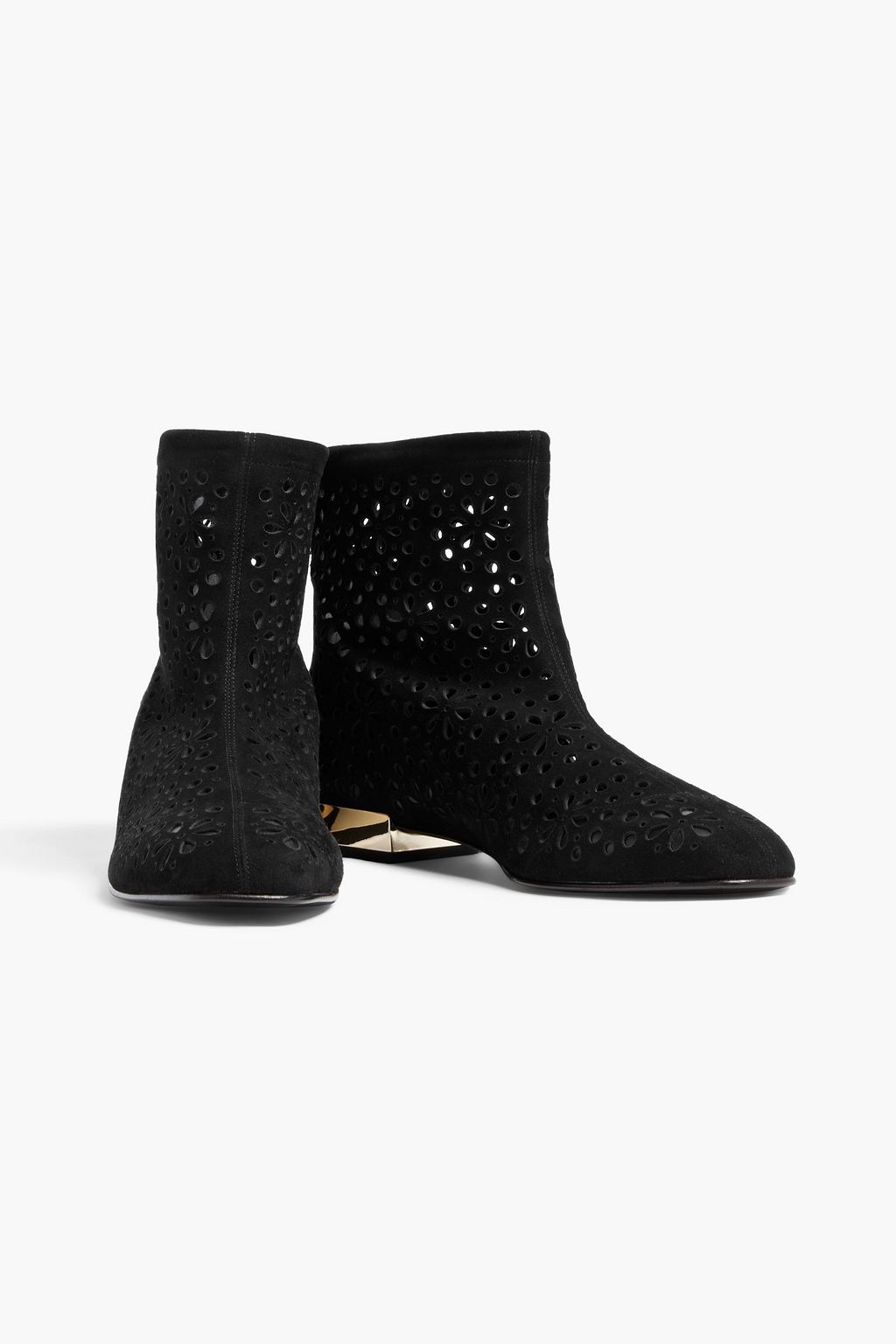 ROGER VIVIER Laser-cut suede ankle boots