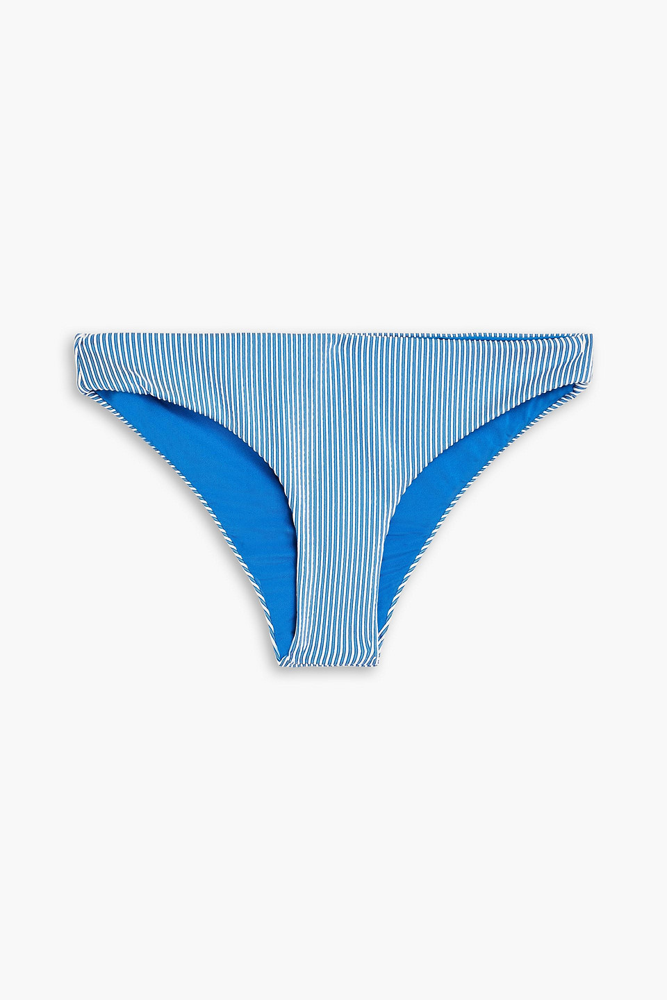 Onia Daisy Striped Low-rise Bikini Briefs In Blue