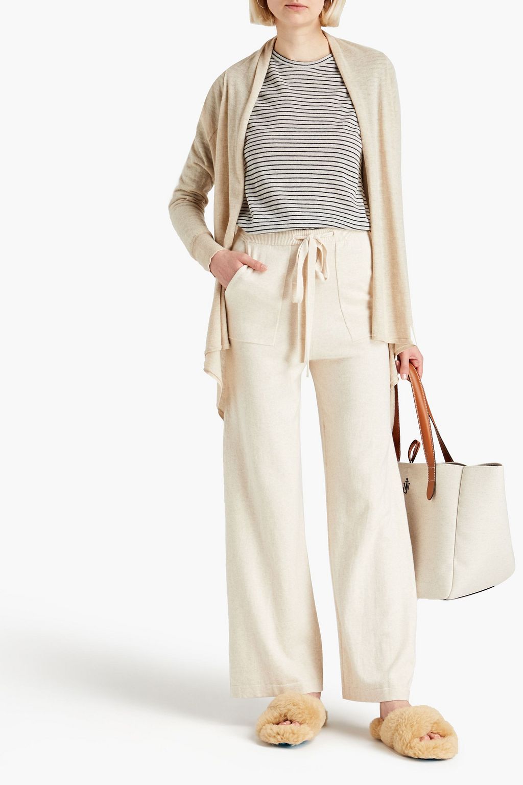 MAJESTIC FILATURES Melierte Track Pants aus einer Biobaumwollmischung
