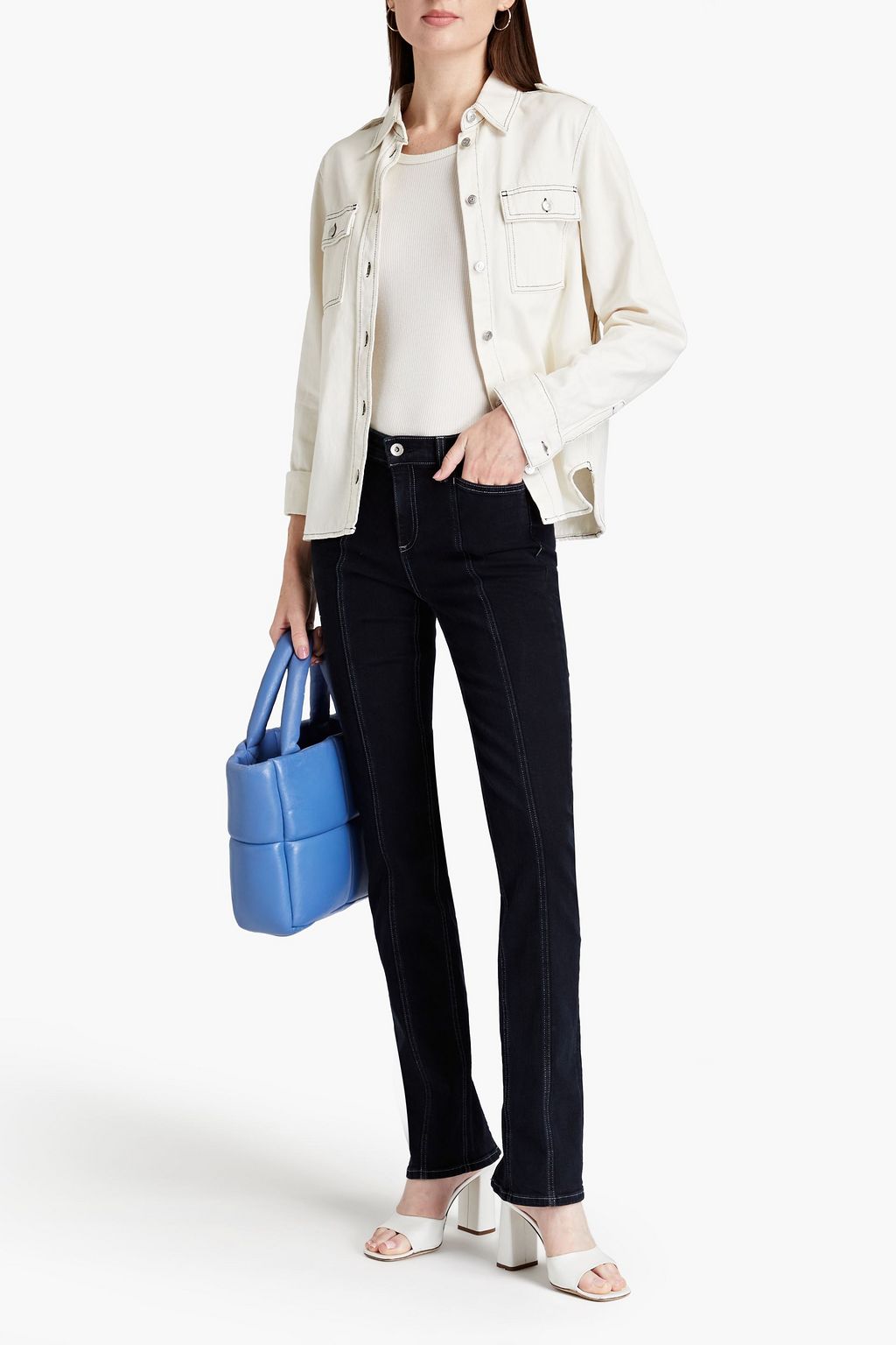 RAG & BONE بنطلون جينز «كيت» بخصر متوسط الارتفاع وقصة واسعة من الأسفل
