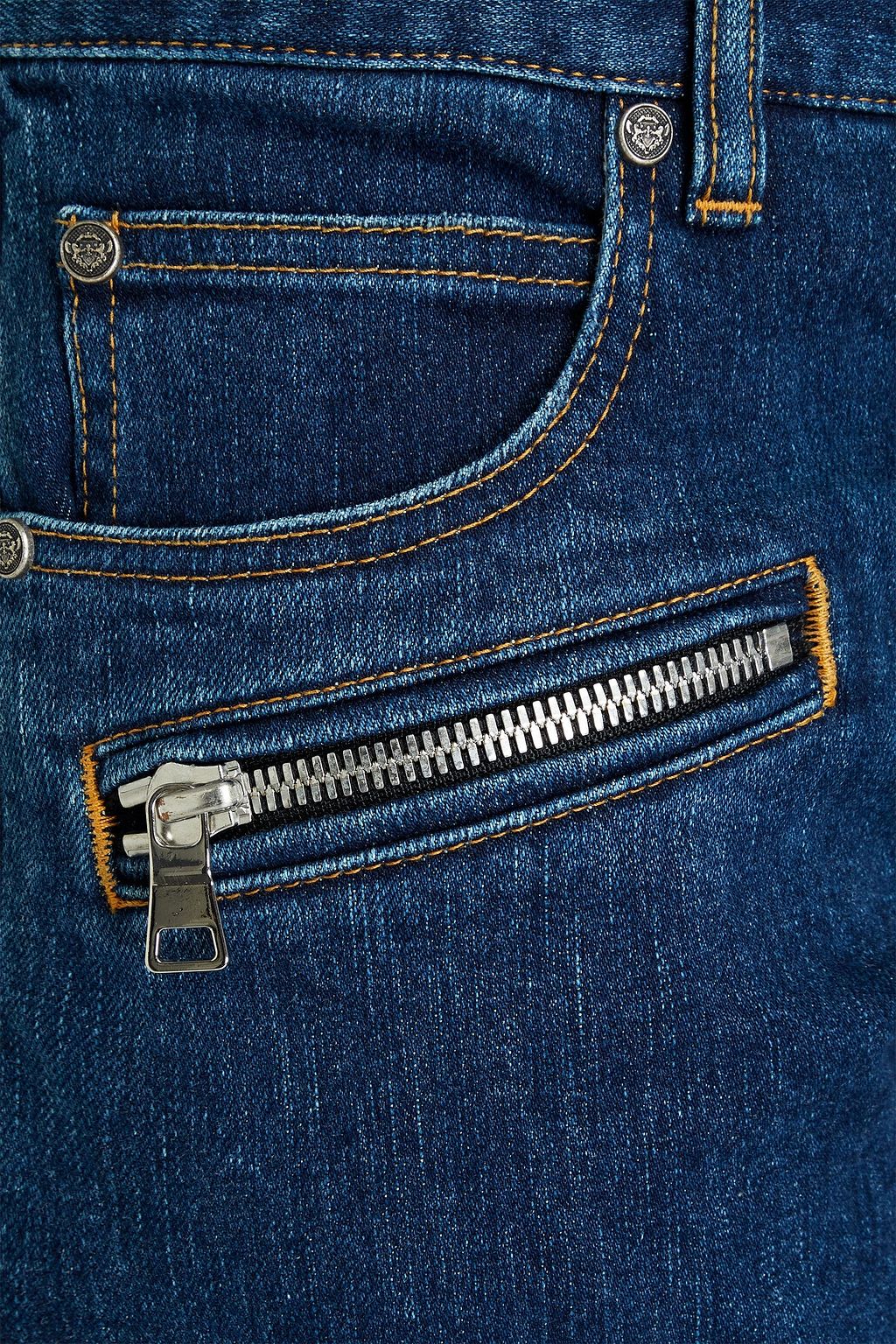 BALMAIN Skinny-fit ribbed denim jeans