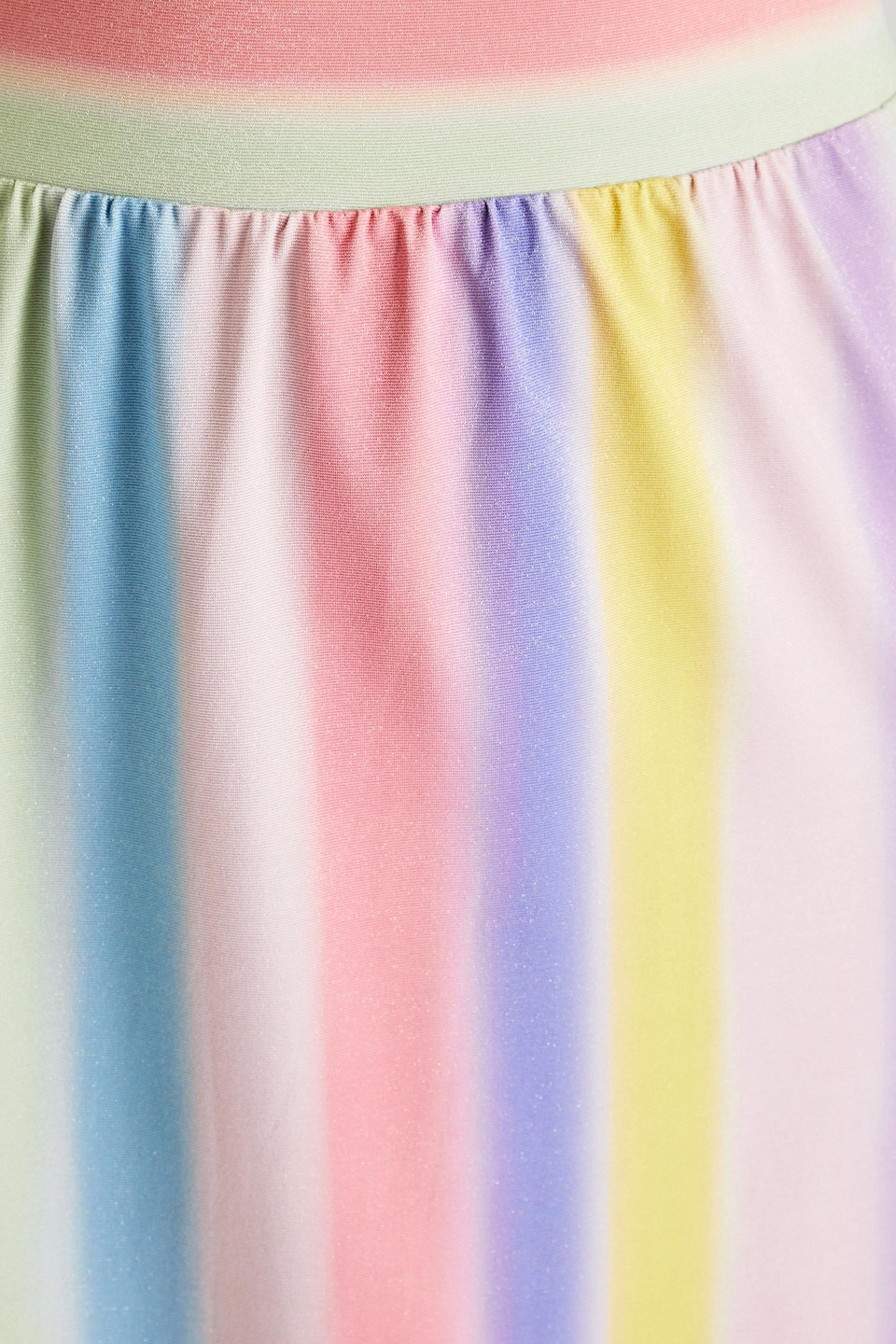 Shop Onia Metallic Striped Stretch-jersey Midi Skirt In Multicolor