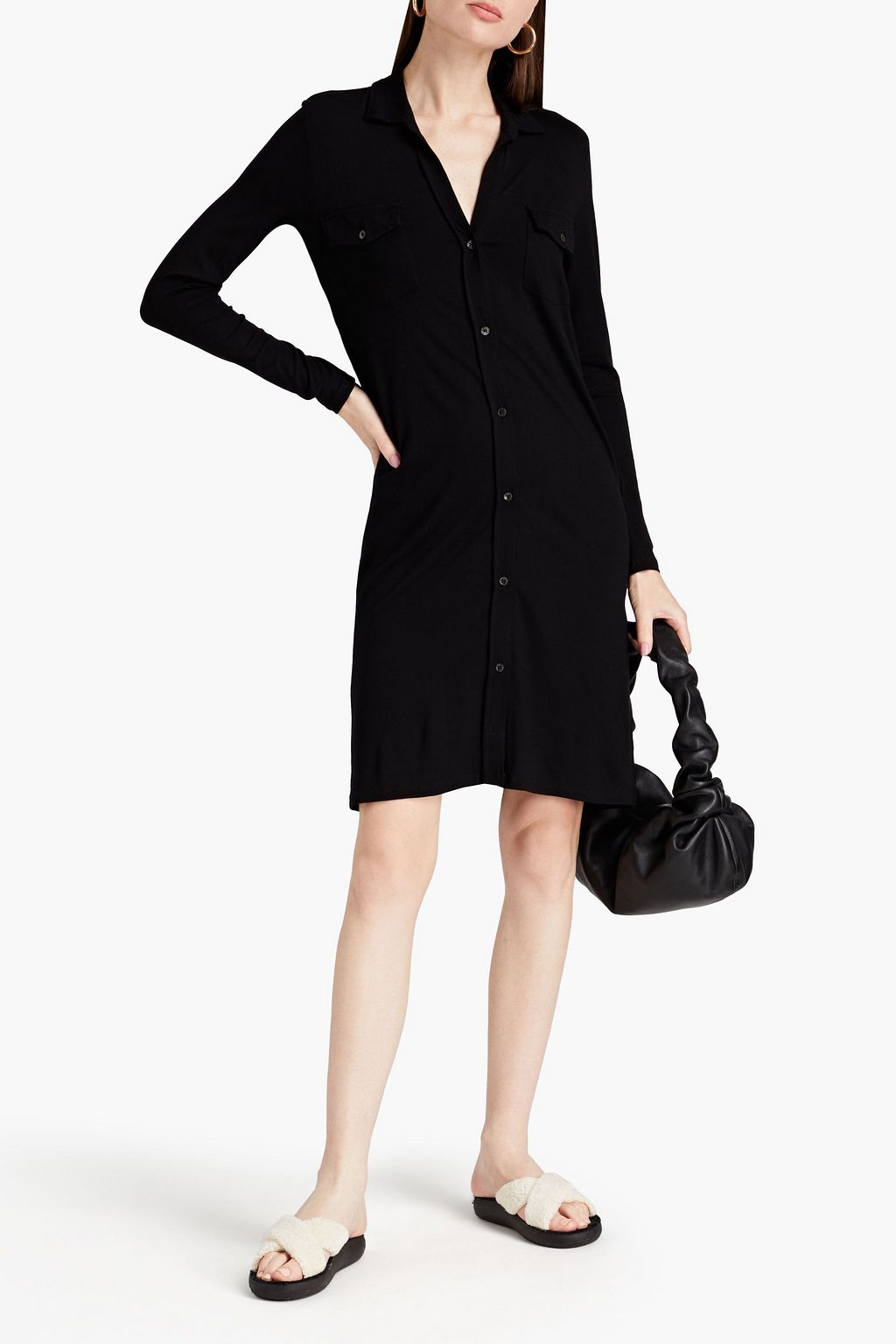 MAJESTIC FILATURES Stretch-jersey shirt dress