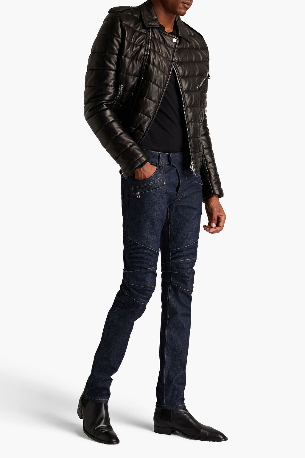BALMAIN Quilted leather jacket