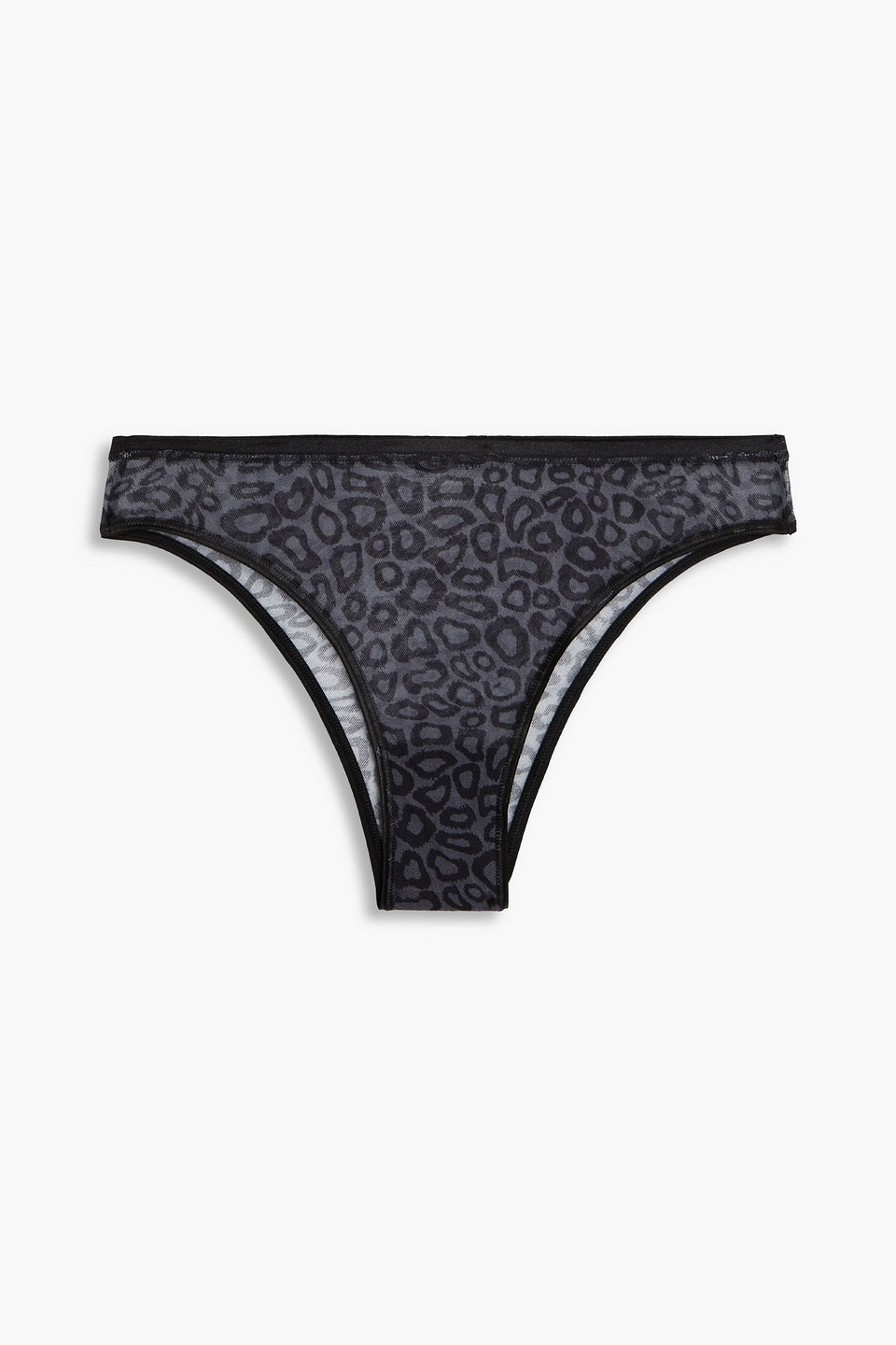 cosabella - soire confidence leopard-print stretch-mesh low-rise briefs - black - m/l
