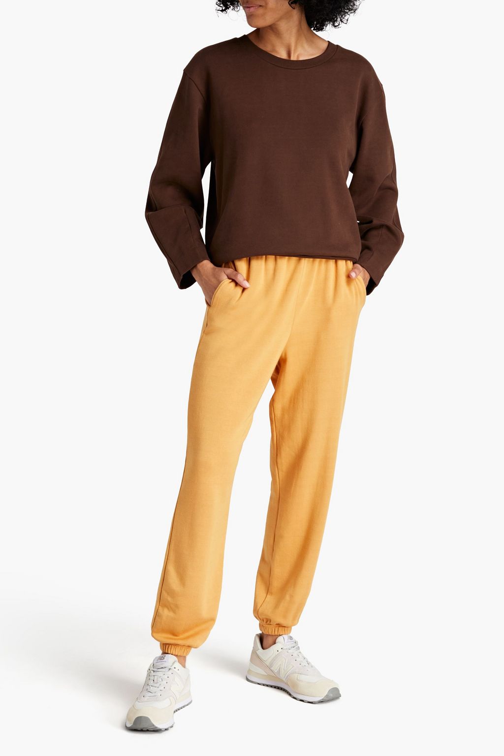 STATESIDE Cropped Track Pants aus Fleece aus einer Stretch-MicroModal®-Baumwollmischung