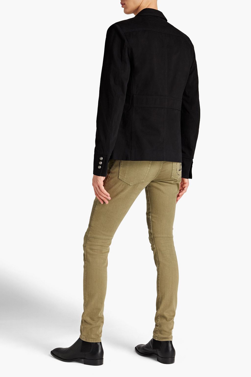 BALMAIN Doppelreihiger Blazer aus Baumwoll-Gabardine