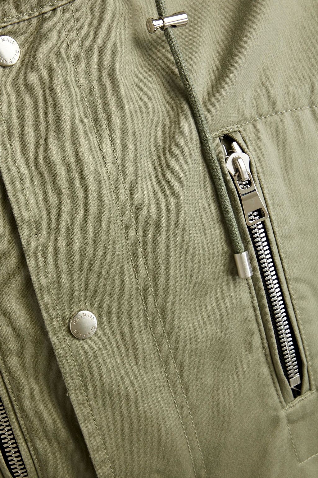 BALMAIN Cotton-gabardine hooded parka