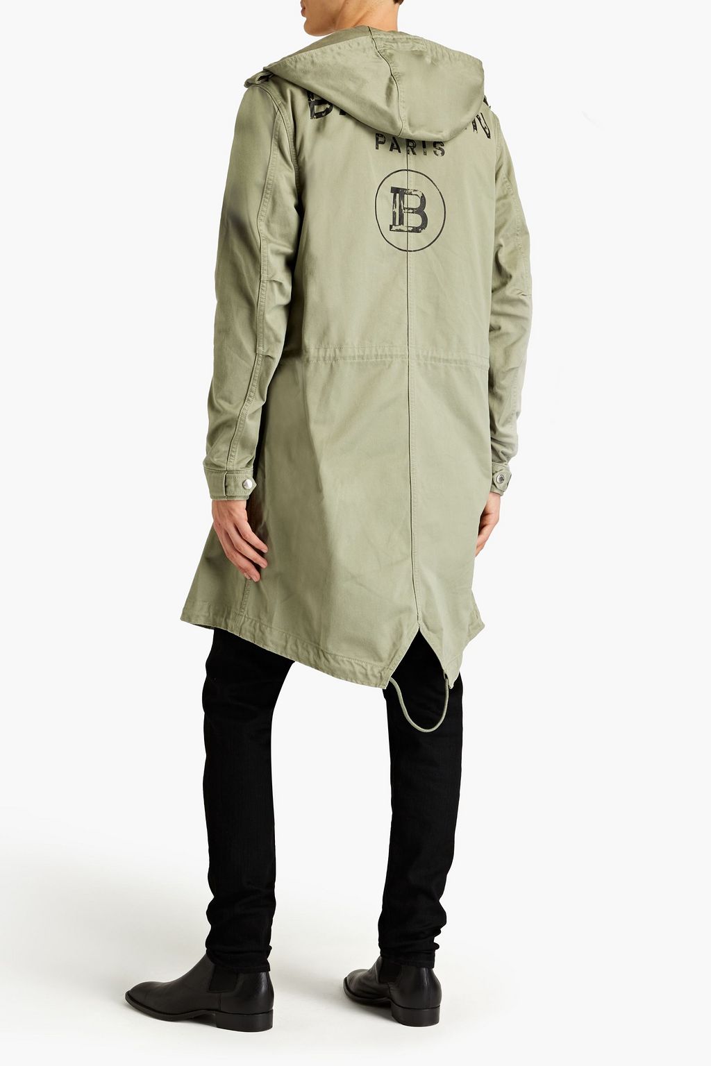 BALMAIN Cotton-gabardine hooded parka