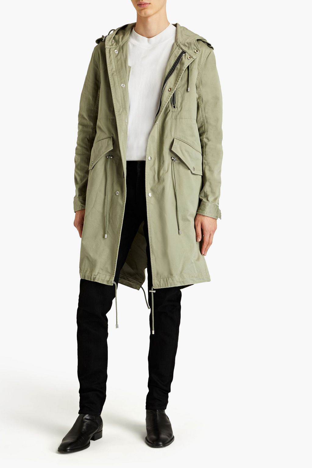 BALMAIN Cotton-gabardine hooded parka