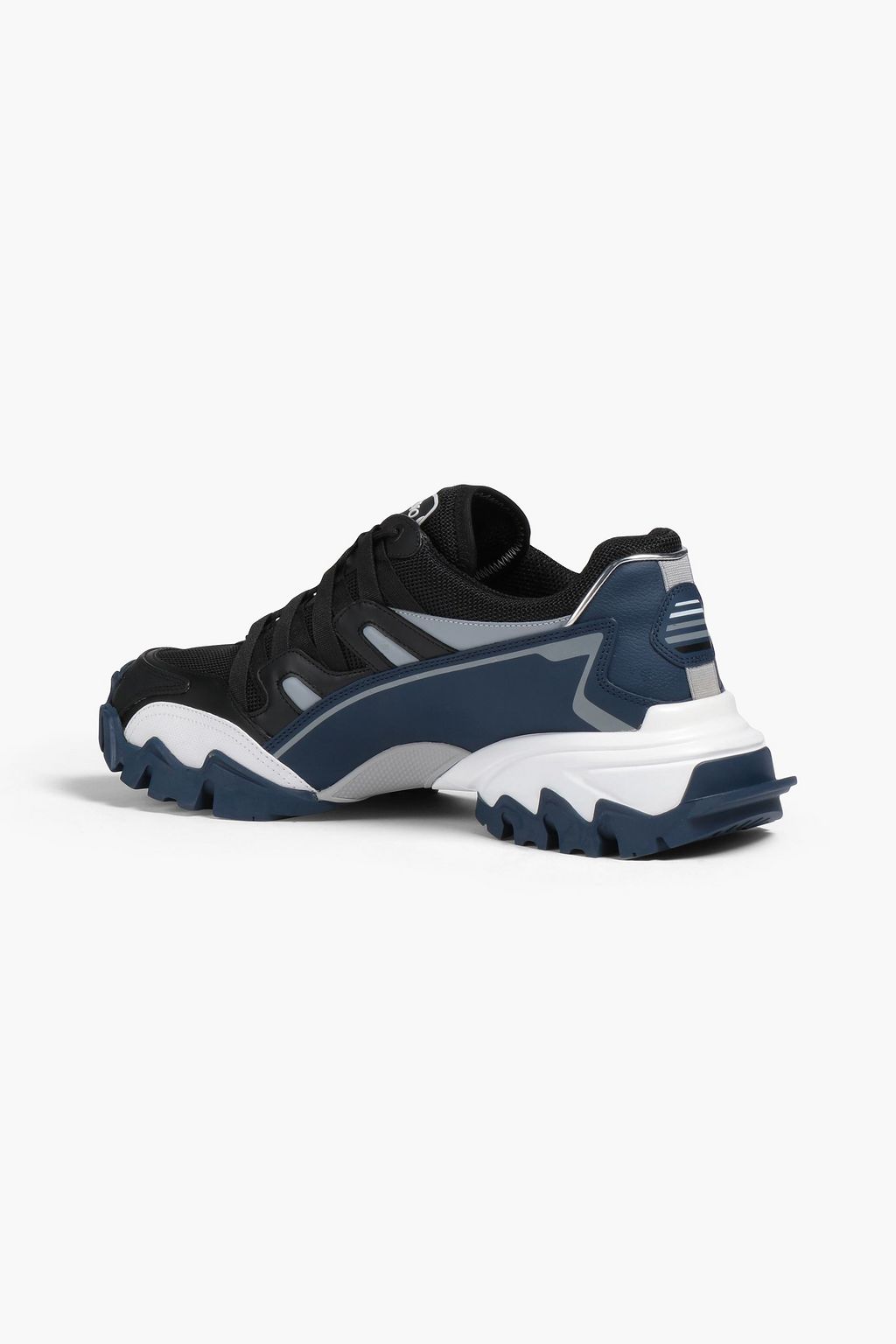 VALENTINO GARAVANI Climber leather-trimmed neon rubber and mesh sneakers