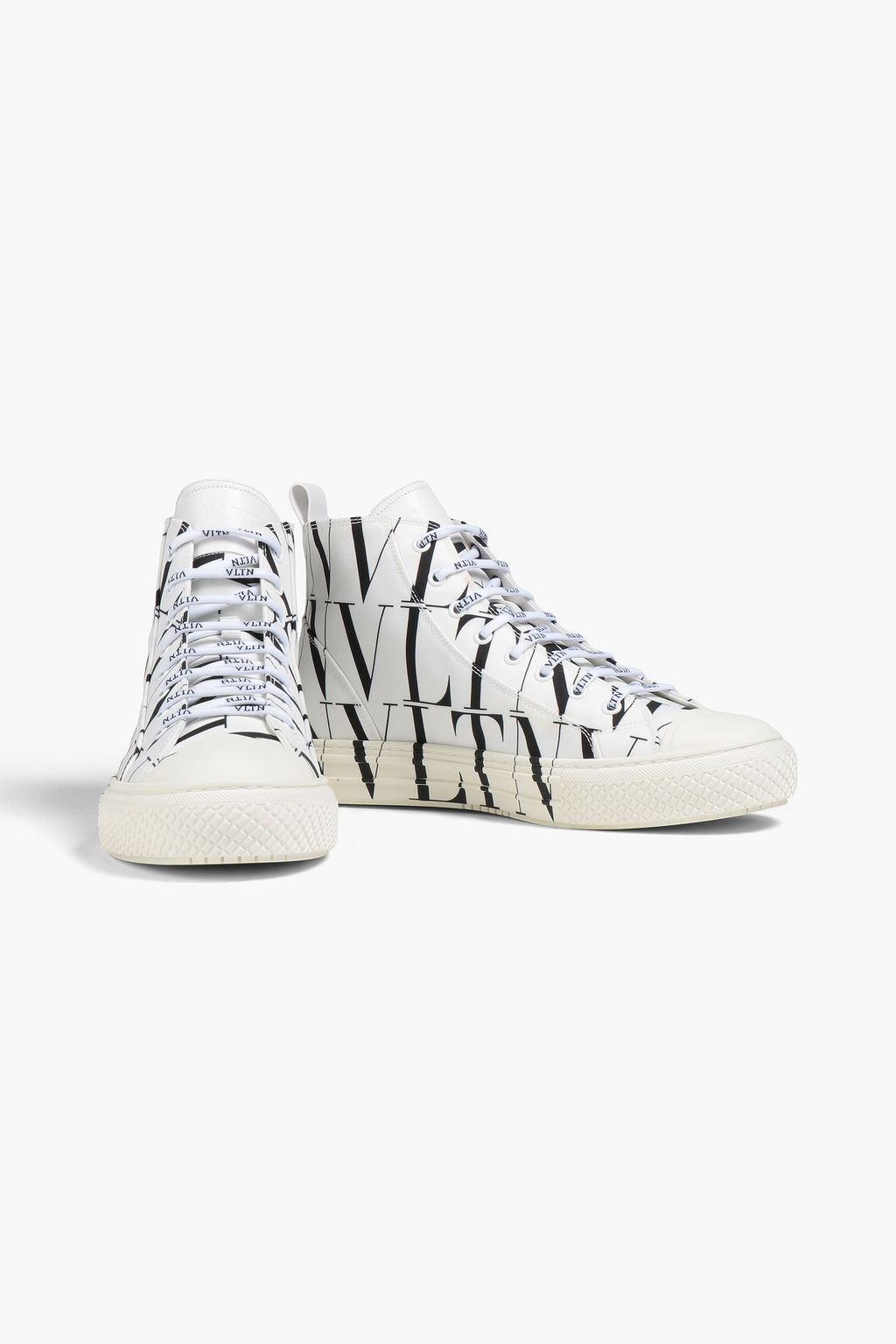 VALENTINO GARAVANI Logo-print canvas high-top sneakers