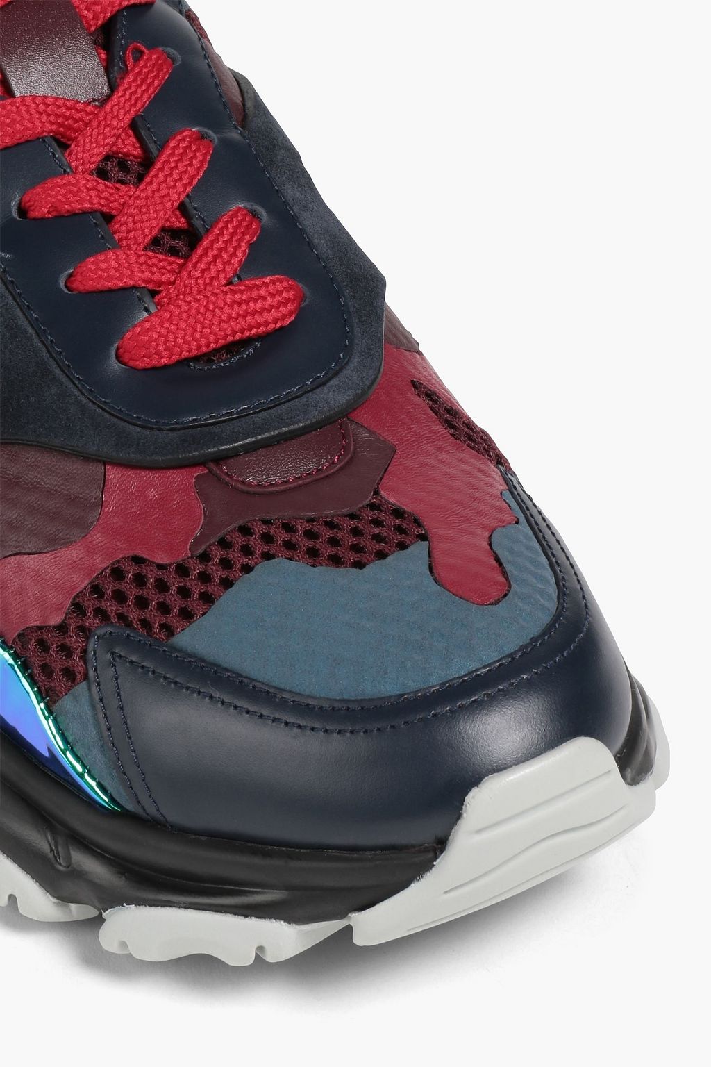 VALENTINO GARAVANI Camouflage-print leather, suede and mesh sneakers