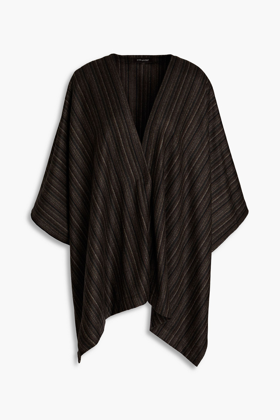 Eskandar Striped cashmere-twill jacket