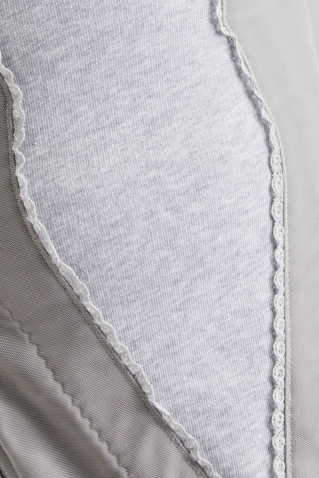 BURBERRY Mélange cotton jersey-paneled stretch corset