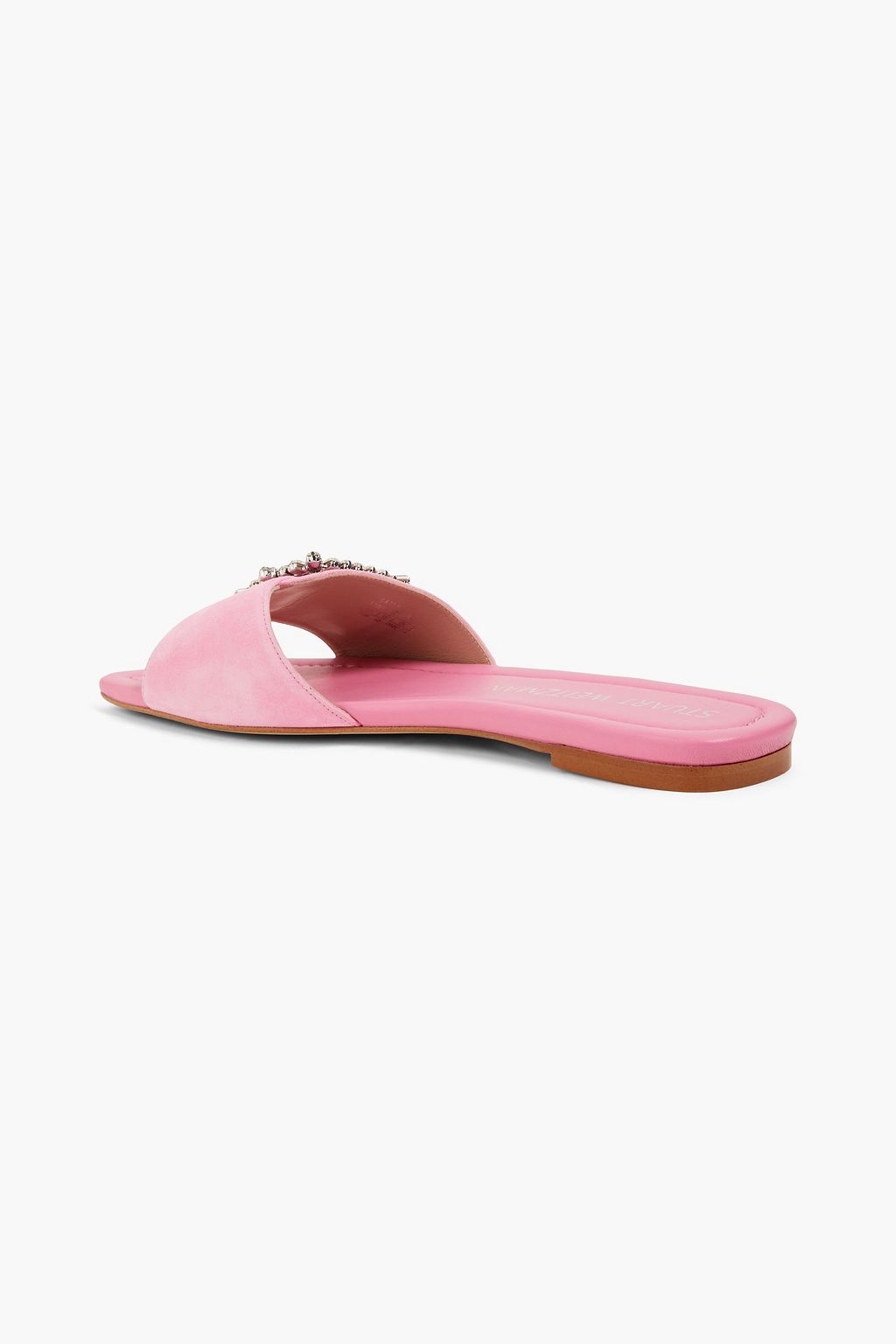 STUART WEITZMAN Embellished suede slides