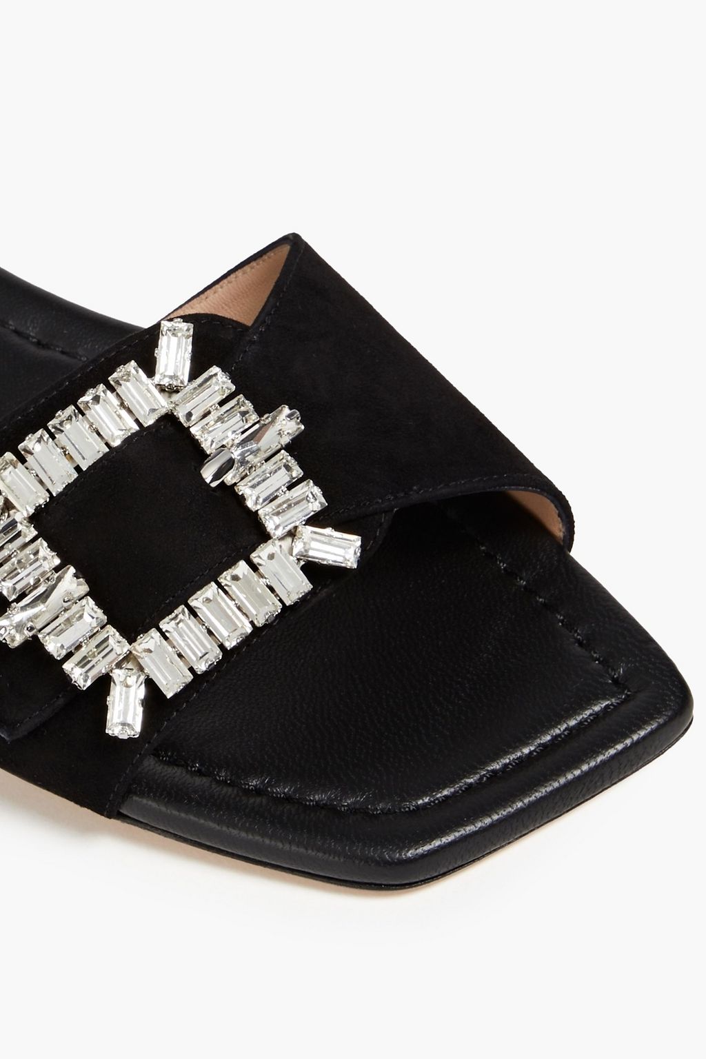 STUART WEITZMAN Embellished suede slides