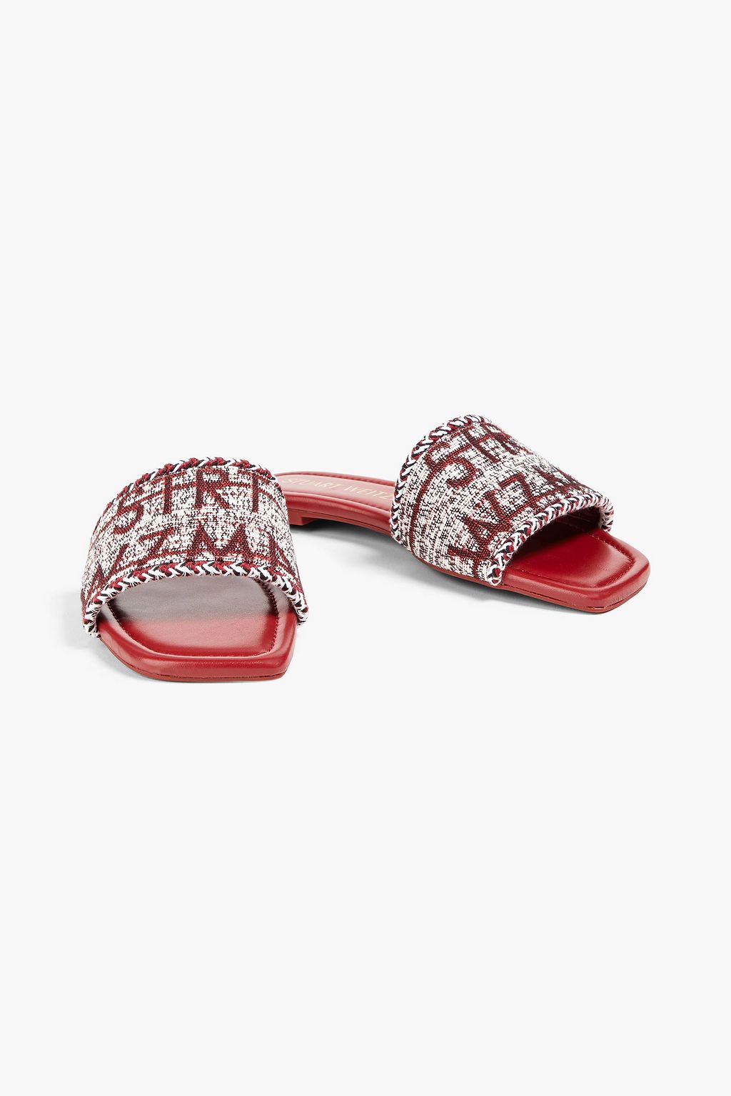 STUART WEITZMAN Pantoletten aus Tweed mit Logo-Jacquard