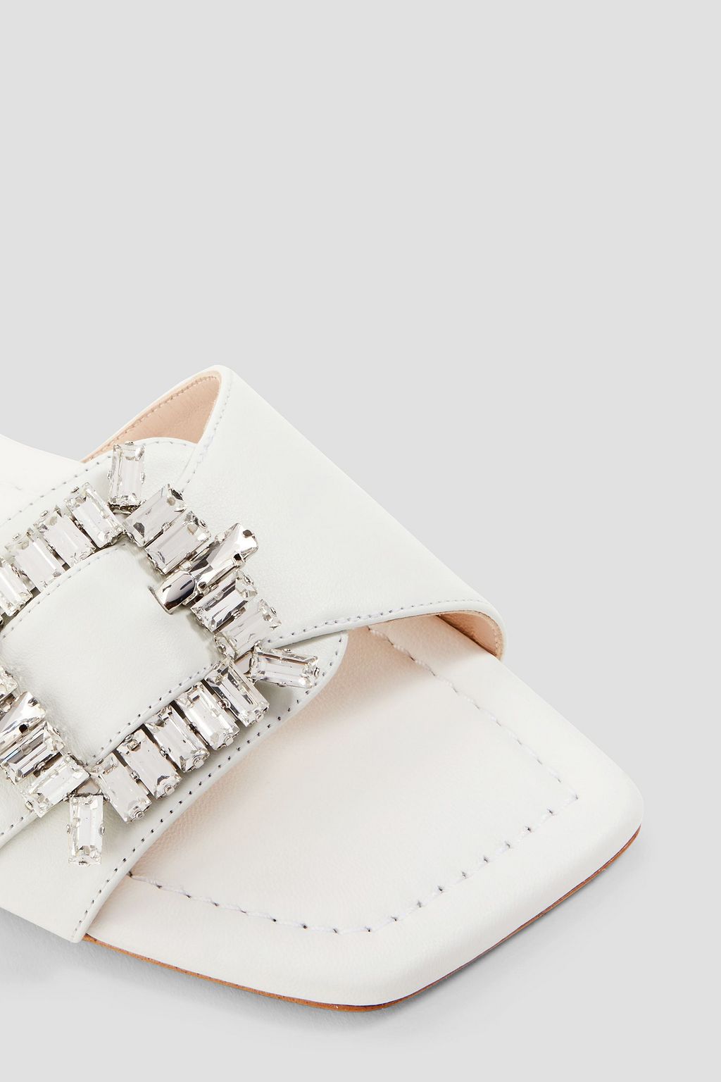 STUART WEITZMAN レザー スライドサンダル バックル付き