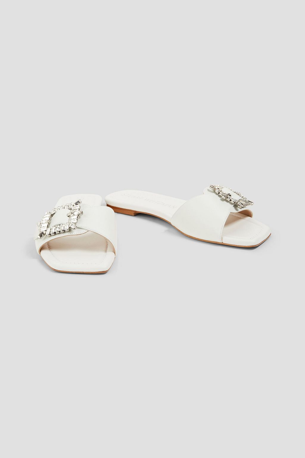 STUART WEITZMAN レザー スライドサンダル バックル付き